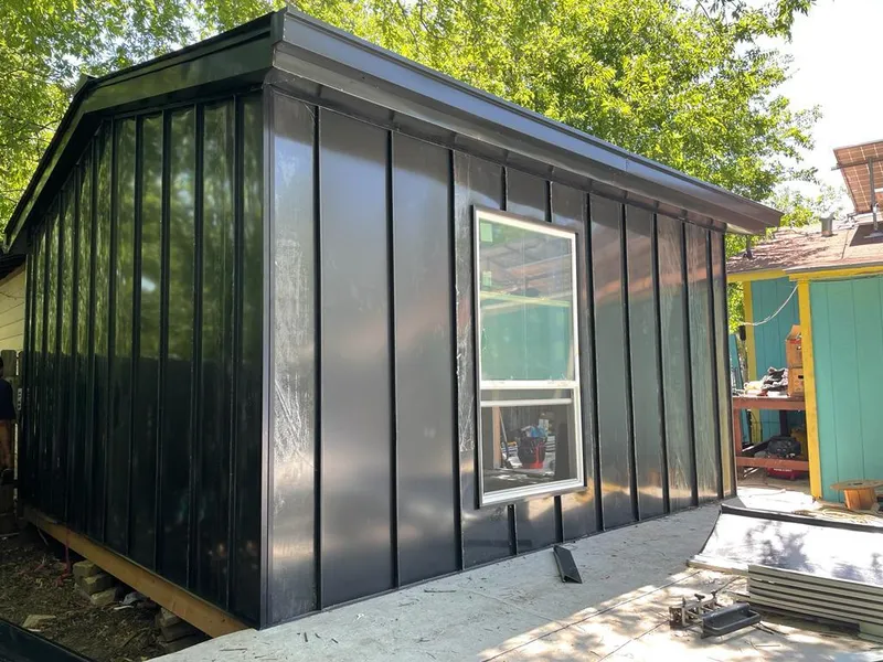 Black standing seam metal wall panels for Roof Inspection in Collingdale